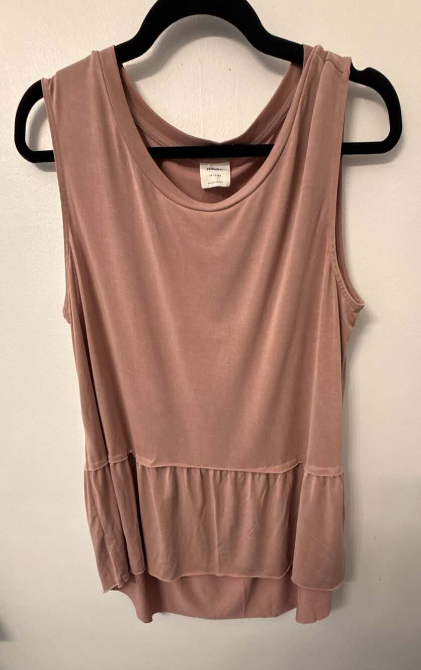 Mote Dusty Rose Pink Sleeveless Hi-Lo Peplum Tank Top XX-Large Boho